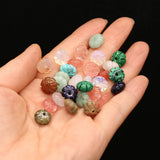 24PCS Natural Stone Unakite Opal Sodalite Flower Pendant Jewelry Making