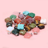 24PCS Natural GemStone Heart Pendant For Jewelry Making