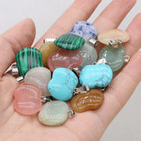 24PCS Natural GemStone Heart Pendant For Jewelry Making