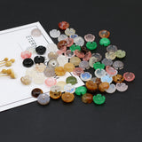 24PCS Natural Stone Flower Pendant for Jewelry Making Necklace Accessories