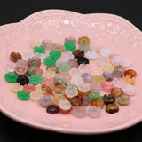 24PCS Natural Stone Flower Pendant for Jewelry Making Necklace Accessories