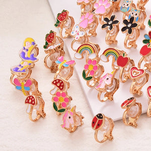 24 Pairs Girls Clip On Earrings Flower Dress Up Earrings