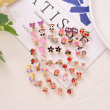 24 Pairs Girls Clip On Earrings Flower Dress Up Earrings