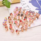 24 Pairs Girls Clip On Earrings Flower Dress Up Earrings