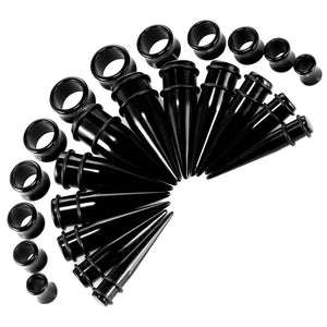 24Pcs Acrylic Ear Stretching Kit Spiral Tapers Plugs Tunnels