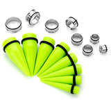 24Pcs Acrylic Ear Stretching Kit Spiral Tapers Plugs Tunnels
