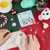 24Pcs Christmas Enamel Crochet Stitch Marker Charms for Knitting Weaving Sewing