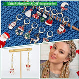 24Pcs Christmas Enamel Crochet Stitch Marker Charms for Knitting Weaving Sewing