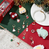 24Pcs Christmas Enamel Crochet Stitch Marker Charms for Knitting Weaving Sewing