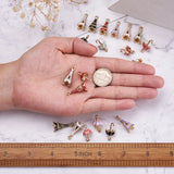 24Pcs 3D Umbrella Eiffel Tower Charms Enamel Pendants Mixed DIY Jewelry Making