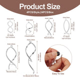 24Pcs Spiral Brass Ice Pick Bails Clips Hook Jewelry Findings