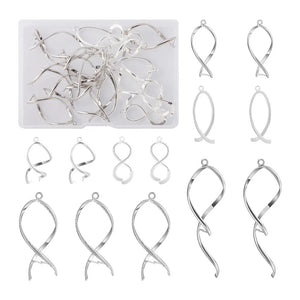 24Pcs Spiral Brass Ice Pick Bails Clips Hook Jewelry Findings