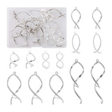 24Pcs Spiral Brass Ice Pick Bails Clips Hook Jewelry Findings