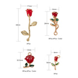 24Pcs Rose Flowers Alloy Enamel Charms for DIY Jewelry Making