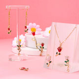 24Pcs Rose Flowers Alloy Enamel Charms for DIY Jewelry Making
