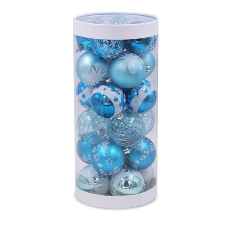 24Pcs Christmas Tree Hanging Ball Decor - Xmas Party Supplies
