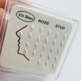 24Pcs 925 Sterling Silver Gold leaf Nose Rings Studs for Women Men