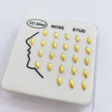 24Pcs 925 Sterling Silver Gold leaf Nose Rings Studs for Women Men