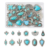 24Pcs Bohemian Vintage Turquoise Charms for DIY Jewelry Making