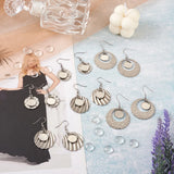24Pcs Stainless Steel Dangle Earrings with Glass Cabochons