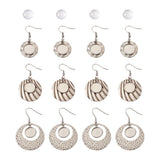 24Pcs Stainless Steel Dangle Earrings with Glass Cabochons