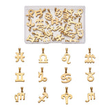 24Pcs Stainless Steel Zodiac Charms for Jewelry Making