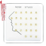 24Pcs/Box Star Sterling Silver Nose Pin Body Piercing Jewelry