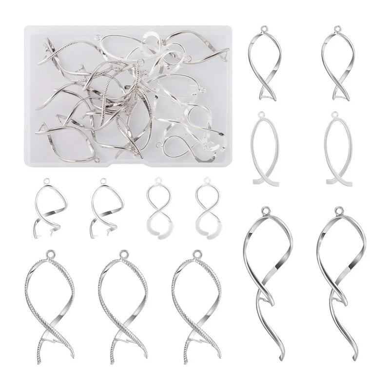 24Pcs Brass Spiral Ice Pick Pinch Bails for Earrings Jewelry Making