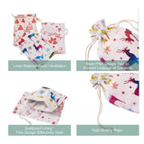 24Pcs Christmas Jute Gift Bags Cotton Fabric Cloth Bags Drawstring Pouches