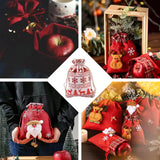 24Pcs Christmas Jute Gift Bags Cotton Fabric Cloth Bags Drawstring Pouches
