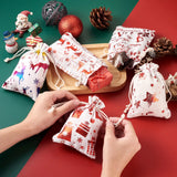 24Pcs Christmas Jute Gift Bags Cotton Fabric Cloth Bags Drawstring Pouches