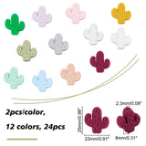 24Pcs Cactus Silicone Beads for Jewelry Making DIY Crafts