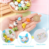 24Pcs Animal Bumpy Lampwork Beads Strands for DIY Jewelry
