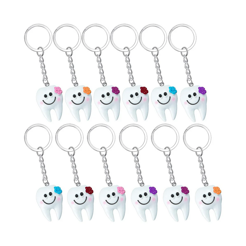 24Pcs Dental Teeth Model Tooth Key Chain Girls Gift Pendant Key Chain