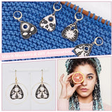 24Pcs Enamel Crochet Stitch Markers, Divination Theme, Removable Leverback Clasp