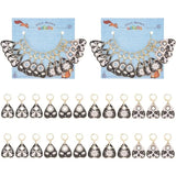 24Pcs Enamel Crochet Stitch Markers, Divination Theme, Removable Leverback Clasp
