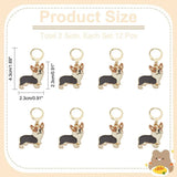 24Pcs Corgi Dog Charms Stitch Markers Enamel Crochet Marker Removable Locking