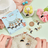 24Pcs Corgi Dog Charms Stitch Markers Enamel Crochet Marker Removable Locking