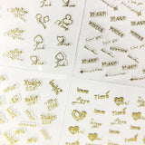 24Pcs Foil Metallic English Letters Sticker Kit Copper Resin Decor