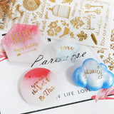 24Pcs Foil Metallic English Letters Sticker Kit Copper Resin Decor