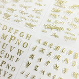 24Pcs Foil Metallic English Letters Sticker Kit Copper Resin Decor