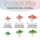 24Pcs Mushroom Shape Plastic Pendant Charms for DIY Jewelry Making