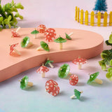 24Pcs Mushroom Shape Plastic Pendant Charms for DIY Jewelry Making