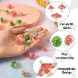 24Pcs Mushroom Shape Plastic Pendant Charms for DIY Jewelry Making