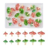 24Pcs Mushroom Shape Plastic Pendant Charms for DIY Jewelry Making
