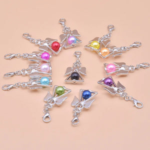 24Pcs/Lot Angel Fairy Charms Pearl Guardian Wings Pendant Bulk
