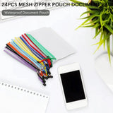 24Pcs Zipper Pouch Document Bag, Plastic Zip File Folders, Letter Size/A4