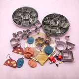 24Pcs Mini Cookie Cutter Mold Stainless Steel DIY Ceramic Clay Earring Tool