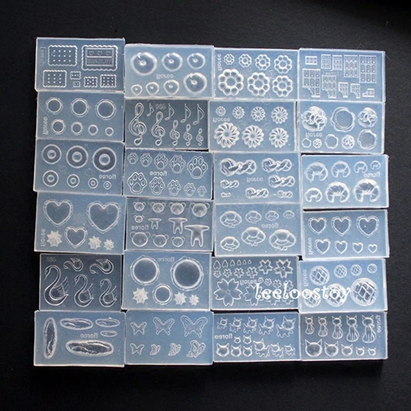 Mini Size Food Doughnuts Bread Silicone Mold Flower Cat Heart Acrylic Gel Tools