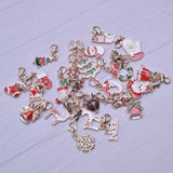 24Pcs Christmas Enamel Keychain Mix for DIY Accessories